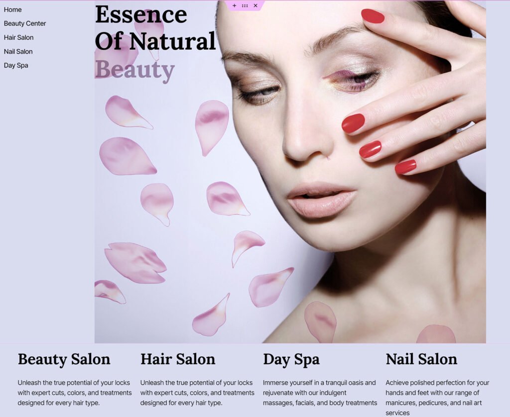 Beauty Salon Home Page